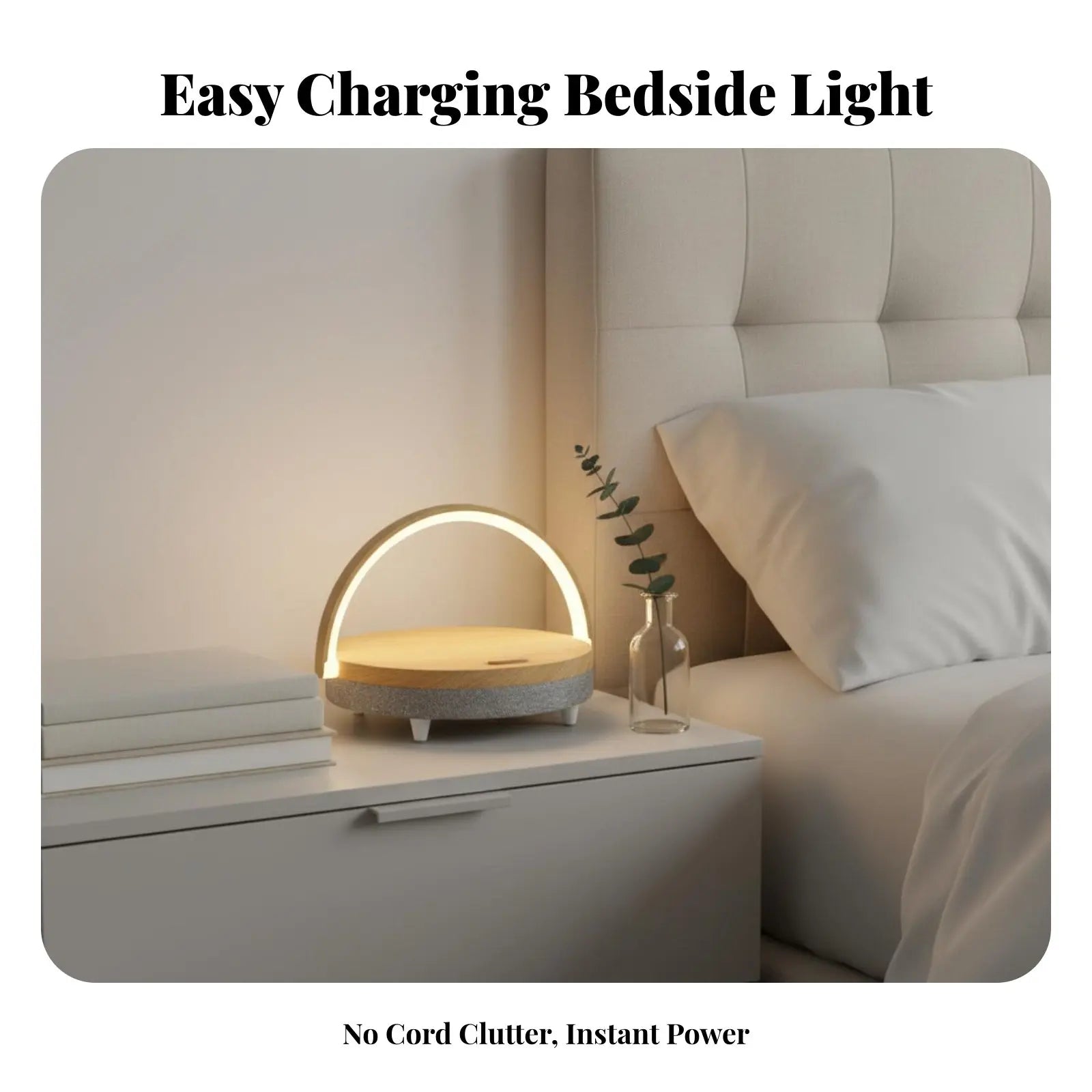 Nordic Minimalist Bedside Lamp with Charging, Night Light Speaker Table Lamp for Bedroom Ambience, Adjustable Brightness